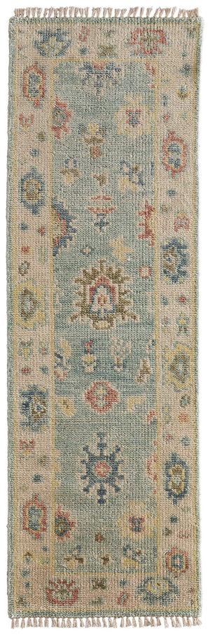 Feizy Rugs Fillmore Hand-Knotted Wool Area Rug Transitional Floral Botanical for Living Rooms Blue/Ivory/Yellow 2'6" x 10' FIL69CJFBLUIVYI10