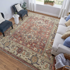 Feizy Rugs Fillmore Hand-Knotted Wool Medallion Accent Rug Persian Inspired Transitional Decor 4' x 6' FIL69CKFRSTBGEC00