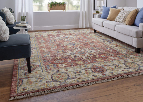 Feizy Rugs Fillmore Hand-Knotted Wool Medallion Accent Rug Persian Inspired Transitional Decor 4' x 6' FIL69CKFRSTBGEC00