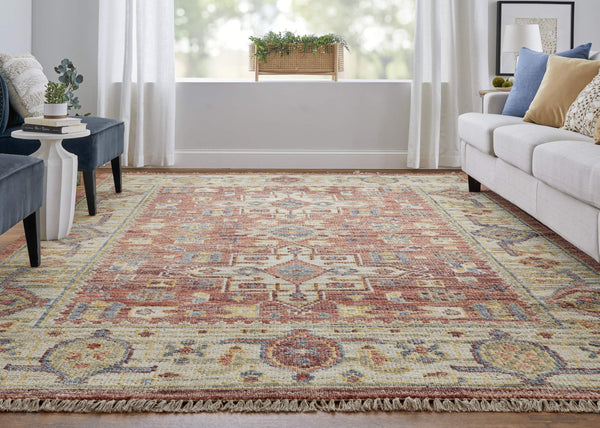 Feizy Rugs Fillmore Hand-Knotted Wool Medallion Accent Rug Persian Inspired Transitional Decor 4' x 6' FIL69CKFRSTBGEC00