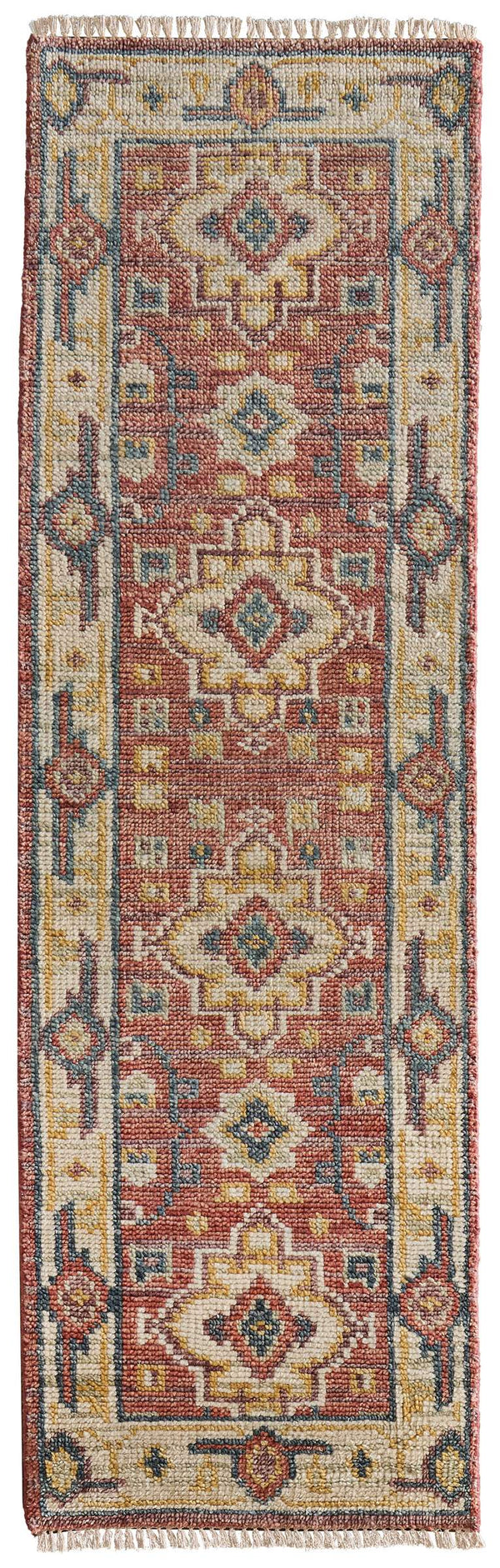 Feizy Rugs Fillmore Hand-Knotted Wool Medallion Accent Rug Persian Inspired Transitional Decor 2'6" x 10' FIL69CKFRSTBGEI10