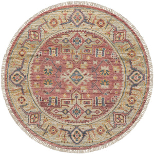 Feizy Rugs Fillmore Hand-Knotted Wool Medallion Accent Rug Persian Inspired Transitional Decor 8' x 8' Round FIL69CKFRSTBGEN80