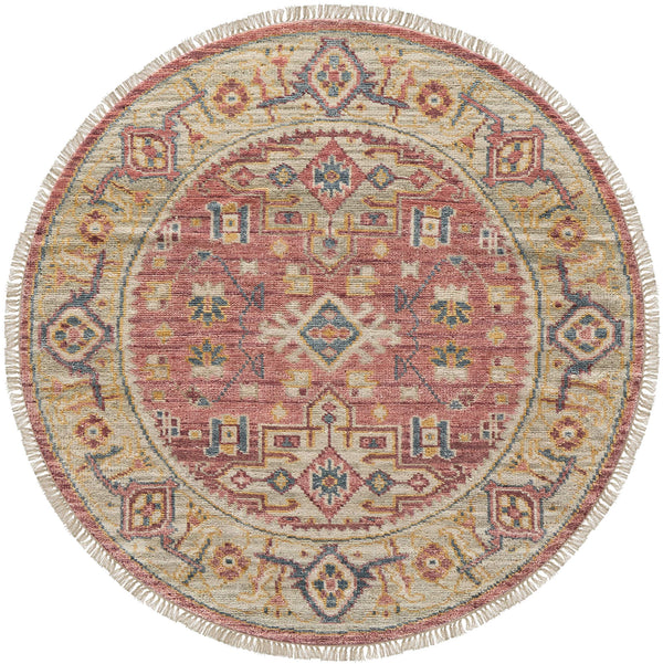 Feizy Rugs Fillmore Hand-Knotted Wool Medallion Accent Rug Persian Inspired Transitional Decor 8' x 8' Round FIL69CKFRSTBGEN80