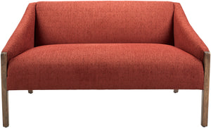 Findlay FIN-001 32"H x 50"W x 29"D Sofa FIN001-325029  Upholstery: Burnt Orange; Base: Dark Brown Surya