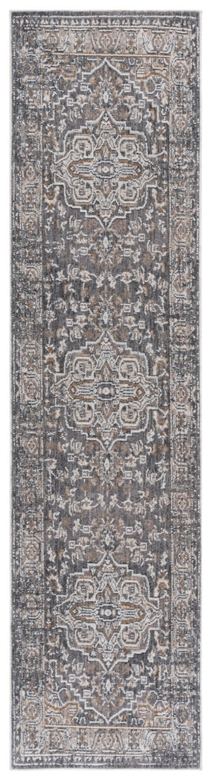Safavieh Finley Elegant Traditional Runner Rug - Sophisticated Power Loomed Design For Hallways And Entryways Dark Grey ,Beige Polyester Fin306f-9
