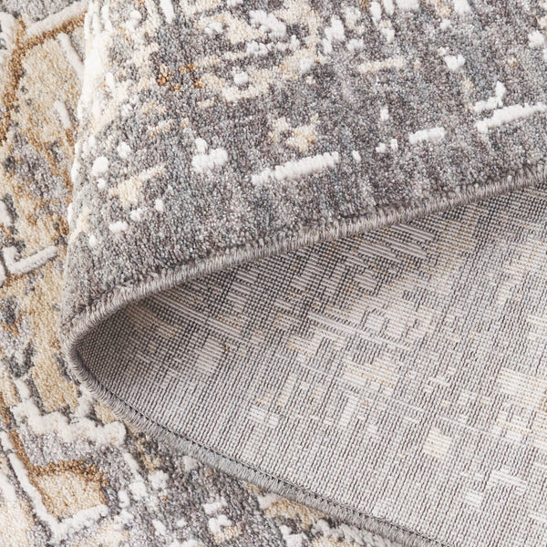 Safavieh Finley Traditional Style Runner Rug - Elegant Soft Polyester Design For Hallways And Narrow Spaces Dark Grey ,Beige Polyester Fin306f-5