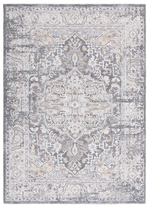 Safavieh Finley Traditional Style Runner Rug - Elegant Soft Polyester Design For Hallways And Narrow Spaces Dark Grey ,Beige Polyester Fin306f-5