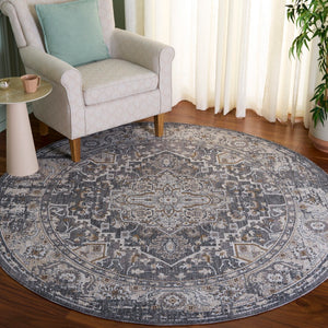 Safavieh Finley Elegant Traditional Runner Rug - Sophisticated Power Loomed Design For Hallways And Entryways Dark Grey ,Beige Polyester Fin306f-9