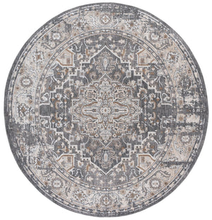 Safavieh Finley Traditional Style Runner Rug - Elegant Soft Polyester Design For Hallways And Narrow Spaces Dark Grey ,Beige Polyester Fin306f-7r