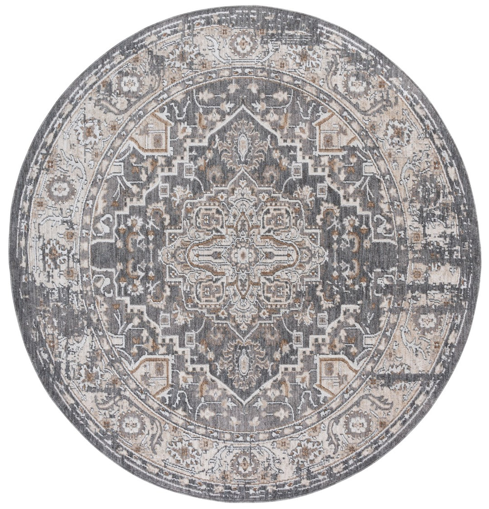 Safavieh Finley Elegant Traditional Runner Rug - Sophisticated Power Loomed Design For Hallways And Entryways Dark Grey ,Beige Polyester Fin306f-9