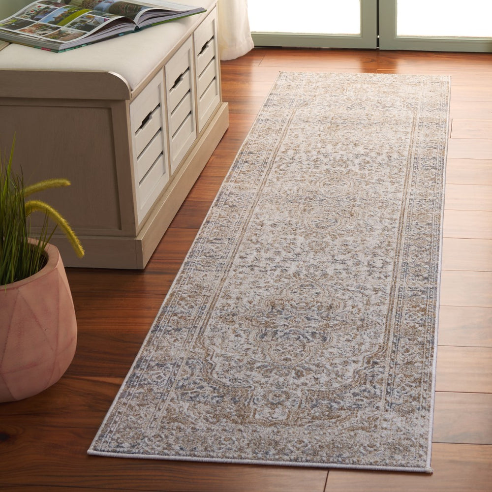 Safavieh Finley Exquisite Runner Rug – Timeless Elegance For Hallways, Traditional Style, Crafted In Turkey Beige ,Grey Polyester Fin308b-210