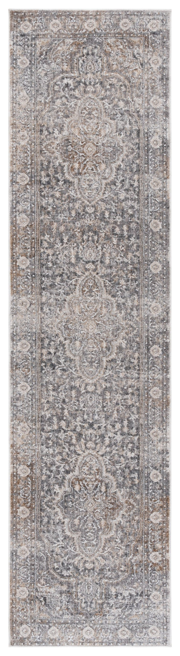 Safavieh Finley Elegant Runner Rug - Timeless Turkish Design For Hallways And Foyers, Soft & Stylish Touch Grey ,Beige Polyester Fin308f-28