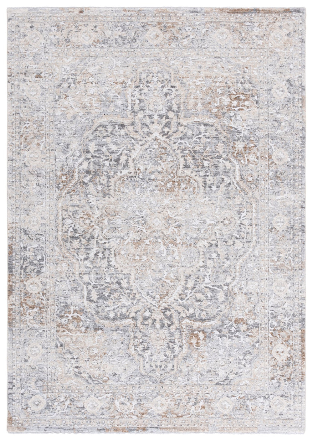 Safavieh Finley Elegant Runner Rug - Timeless Turkish Design For Hallways And Foyers, Soft & Stylish Touch Grey ,Beige Polyester Fin308f-5