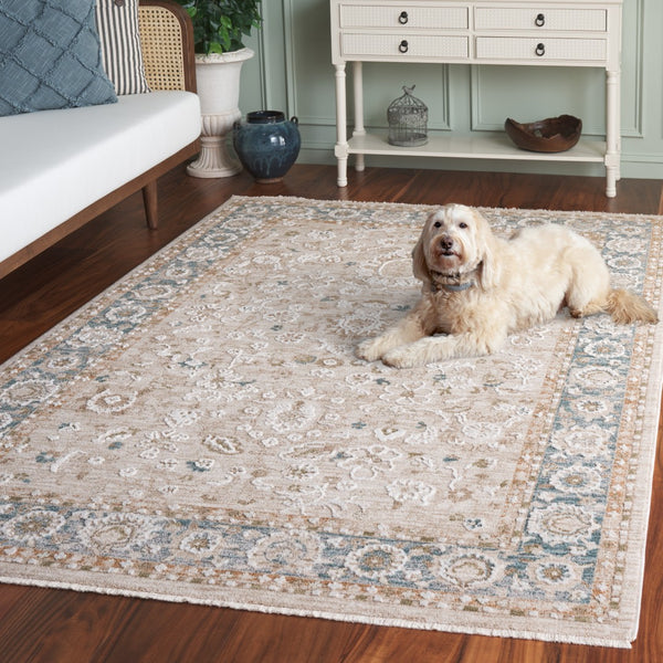 Safavieh Finley Elegant Runner Rug In Grey And Beige - Traditional Charm For Hallways & Narrow Spaces Blue ,Beige Polyester Fin316m-8