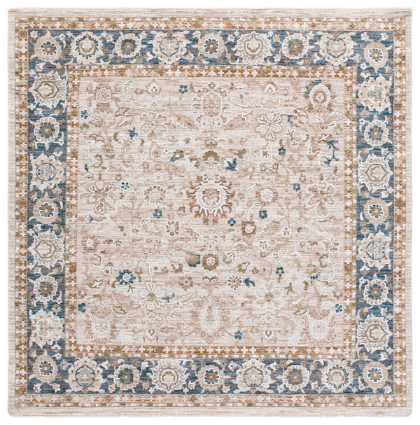 Safavieh Finley Elegant Traditional Runner Rug - Soft Polyester, Power Loomed, Classic Grey/Beige Charm For Home Blue ,Beige Polyester Fin316m-7sq