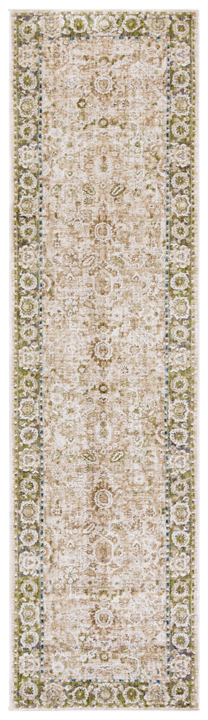 Safavieh Finley Elegant Runner Rug In Grey And Beige - Traditional Charm For Hallways & Narrow Spaces Green ,Beige Polyester Fin316y-4