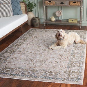 Safavieh Finley Elegant Runner Rug In Grey And Beige - Traditional Charm For Hallways & Narrow Spaces Green ,Beige Polyester Fin316y-4