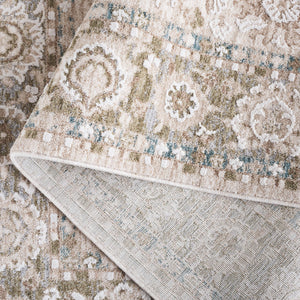 Safavieh Finley Elegant Traditional Runner Rug - Soft Polyester, Power Loomed, Classic Grey/Beige Charm For Home Green ,Beige Polyester Fin316y-5