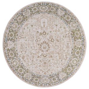 Safavieh Finley Elegant Traditional Runner Rug - Soft Polyester, Power Loomed, Classic Grey/Beige Charm For Home Green ,Beige Polyester Fin316y-7r