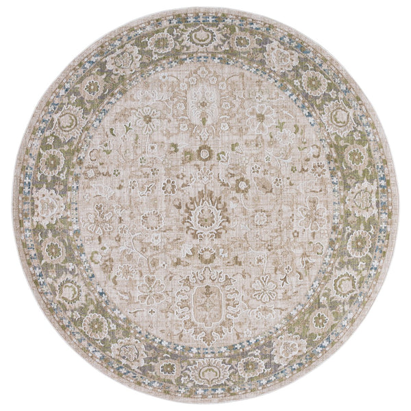 Safavieh Finley Elegant Traditional Runner Rug - Soft Polyester, Power Loomed, Classic Grey/Beige Charm For Home Green ,Beige Polyester Fin316y-7r