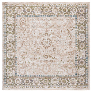 Safavieh Finley Elegant Traditional Runner Rug - Soft Polyester, Power Loomed, Classic Grey/Beige Charm For Home Green ,Beige Polyester Fin316y-7sq
