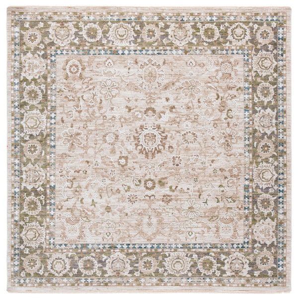 Safavieh Finley Elegant Runner Rug In Grey And Beige - Traditional Charm For Hallways & Narrow Spaces Green ,Beige Polyester Fin316y-4