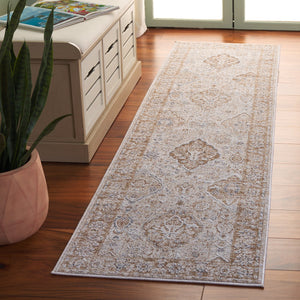 Safavieh Finley Elegant Runner Rug - Stylish Power Loomed Design For Hallways, Traditional & Modern Spaces Brown ,Grey Polyester Fin318t-28