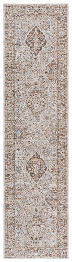 Safavieh Finley Elegant Runner Rug - Stylish Power Loomed Design For Hallways, Traditional & Modern Spaces Brown ,Grey Polyester Fin318t-28