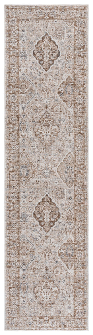 Safavieh Finley Elegant Traditional Runner Rug – Luxurious Polyester, Perfect For Hallways And Long Spaces Brown ,Grey Polyester Fin318t-4