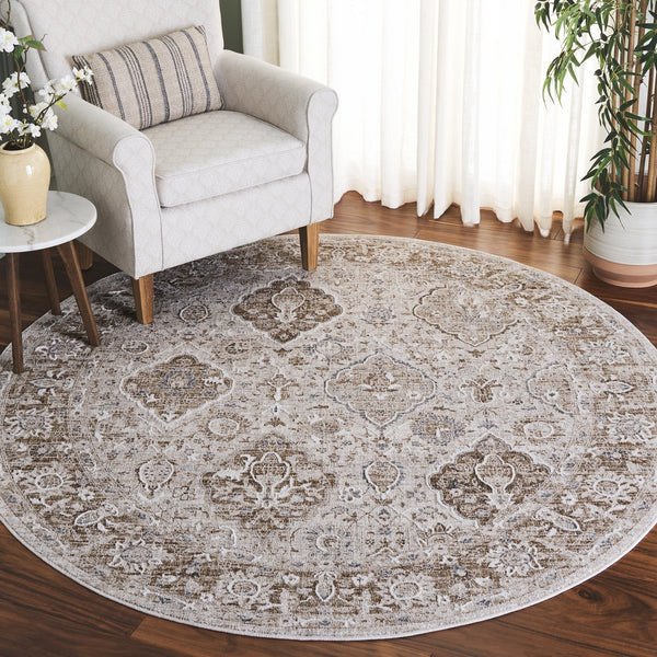 Safavieh Finley Elegant Runner Rug - Stylish Power Loomed Design For Hallways, Traditional & Modern Spaces Brown ,Grey Polyester Fin318t-7r