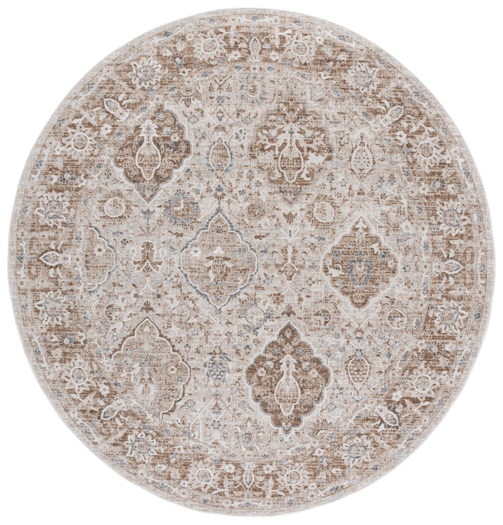 Safavieh Finley Elegant Traditional Runner Rug – Luxurious Polyester, Perfect For Hallways And Long Spaces Brown ,Grey Polyester Fin318t-4