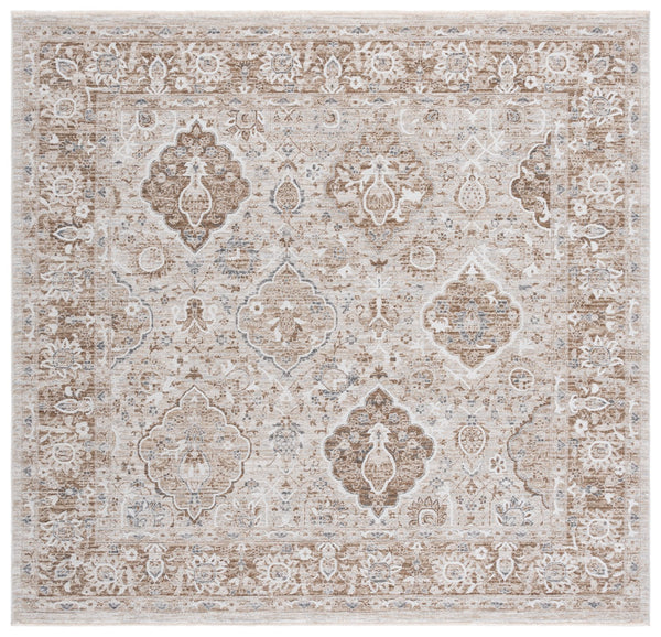 Safavieh Finley Elegant Runner Rug - Stylish Power Loomed Design For Hallways, Traditional & Modern Spaces Brown ,Grey Polyester Fin318t-7sq