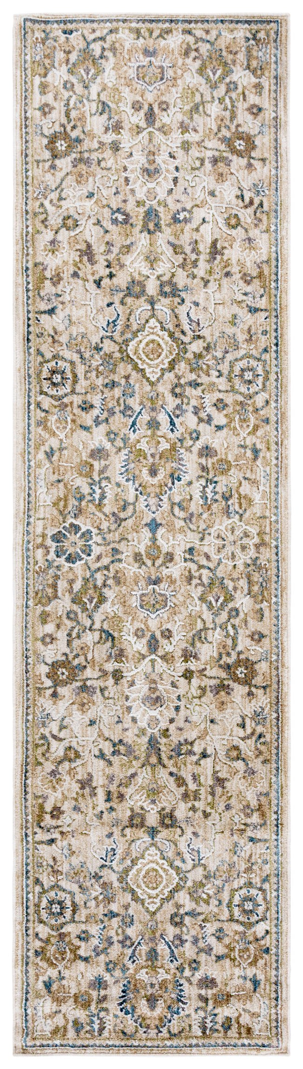 Safavieh Finley Runner Rug - Elegant Power Loomed Design In Warm Tones For Hallways And Narrow Spaces Beige ,Blue Polyester Fin322b-28