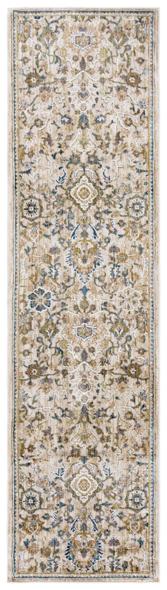 Safavieh Finley Elegant Hallway Runner Rug - Durable Polyester, Traditional Design, Perfect For Any Space Beige ,Blue Polyester Fin322b-210