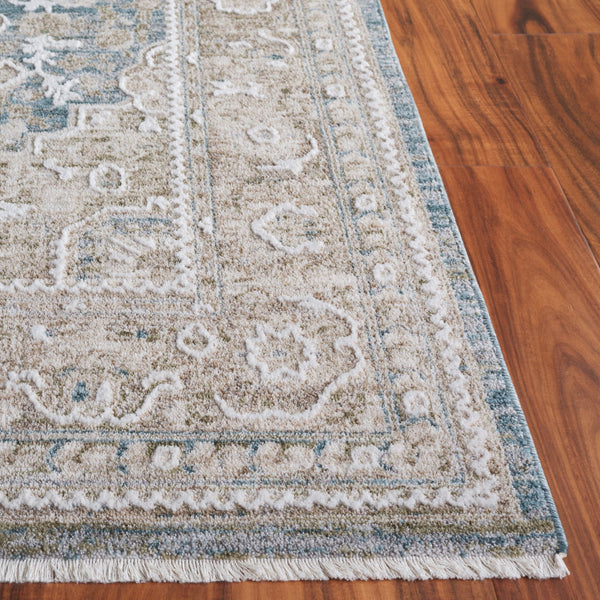 Safavieh Finley Elegant Turkish Runner Rug - Timeless Traditional Style For Hallways And Narrow Spaces Blue ,Beige Polyester Fin324m-5