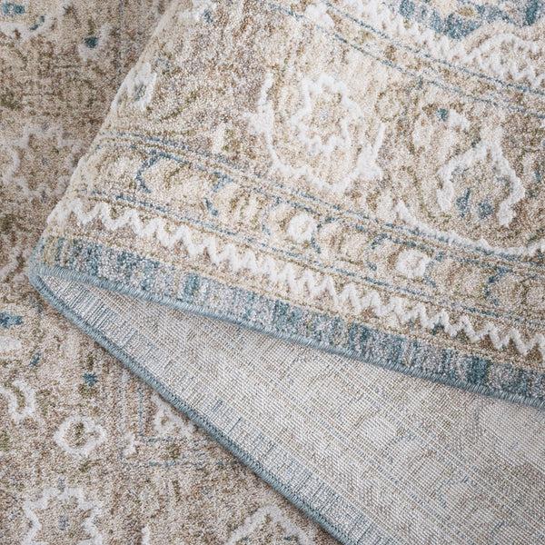 Safavieh Finley Elegant Turkish Runner Rug - Timeless Traditional Style For Hallways And Narrow Spaces Blue ,Beige Polyester Fin324m-5