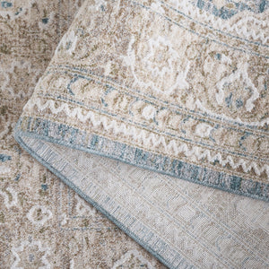 Safavieh Finley Elegant Traditional Runner Rug In Durable Polyester, Perfect For Hallways And Narrow Spaces Blue ,Beige Polyester Fin324m-4