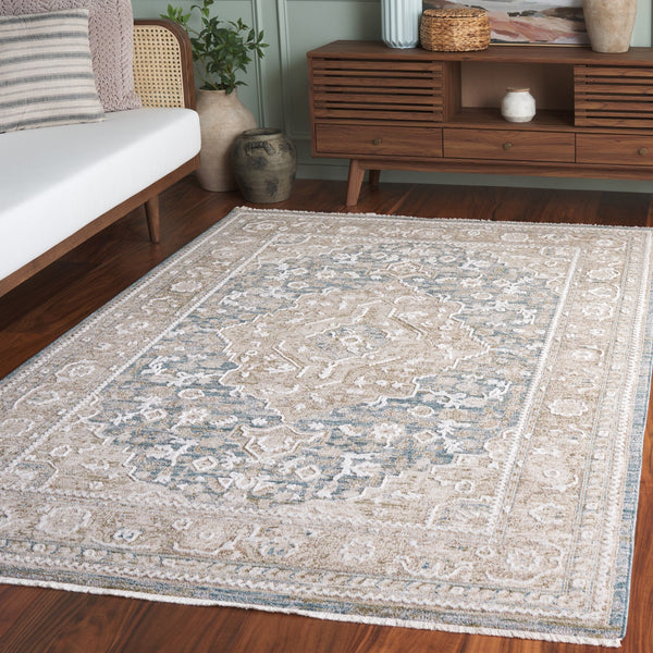 Safavieh Finley Elegant Turkish Runner Rug - Timeless Traditional Style For Hallways And Narrow Spaces Blue ,Beige Polyester Fin324m-5