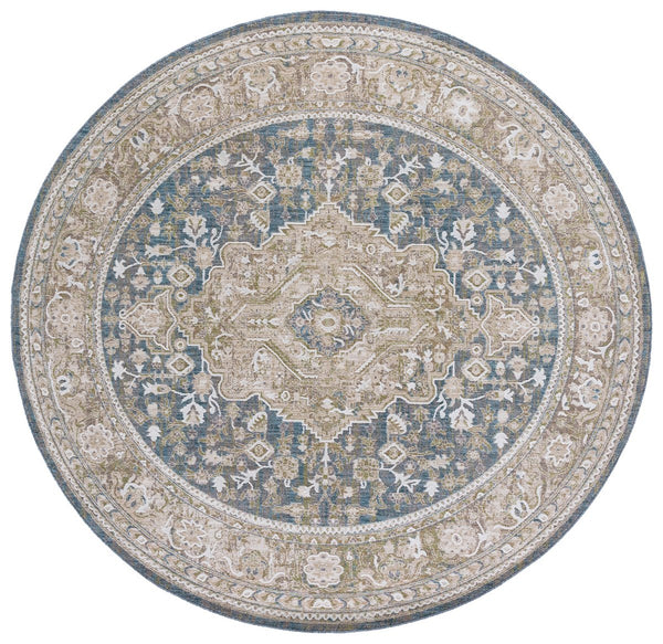 Safavieh Finley Elegant Turkish Runner Rug - Timeless Traditional Style For Hallways And Narrow Spaces Blue ,Beige Polyester Fin324m-7r