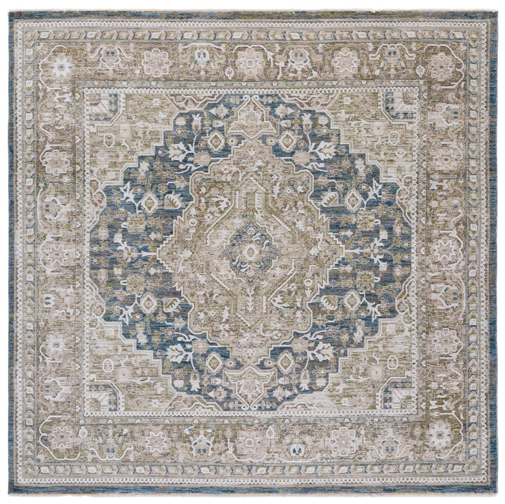 Safavieh Finley Elegant Turkish Runner Rug - Timeless Traditional Style For Hallways And Narrow Spaces Blue ,Beige Polyester Fin324m-7sq