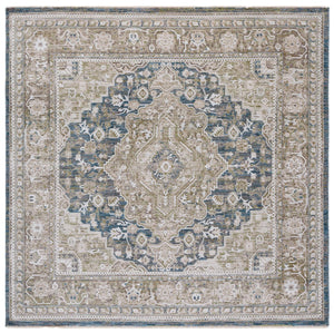 Safavieh Finley Elegant Turkish Runner Rug - Timeless Traditional Style For Hallways And Narrow Spaces Blue ,Beige Polyester Fin324m-7sq