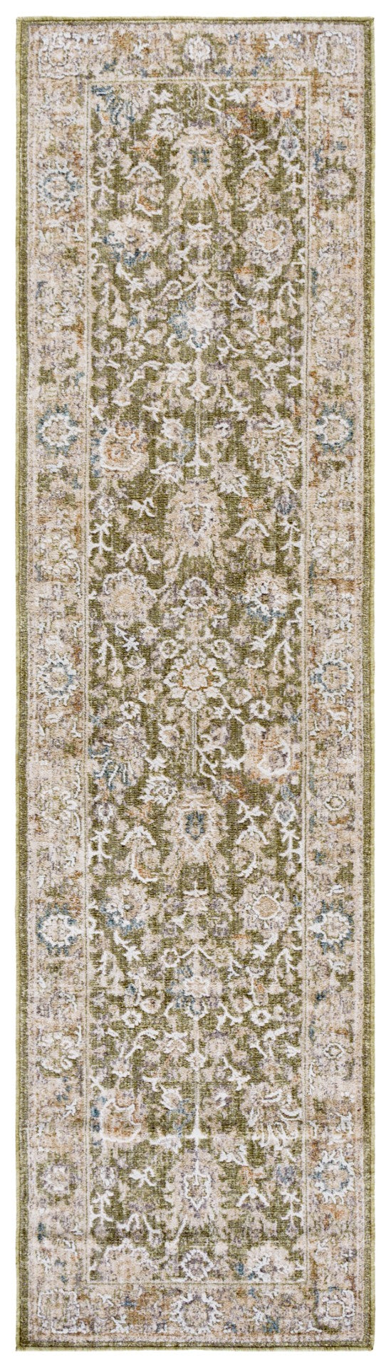Safavieh Finley Elegant Power Loomed Area Rug - Soft Polyester Design For Stylish Hallways And Corridors Green ,Beige Polyester Fin326y-9