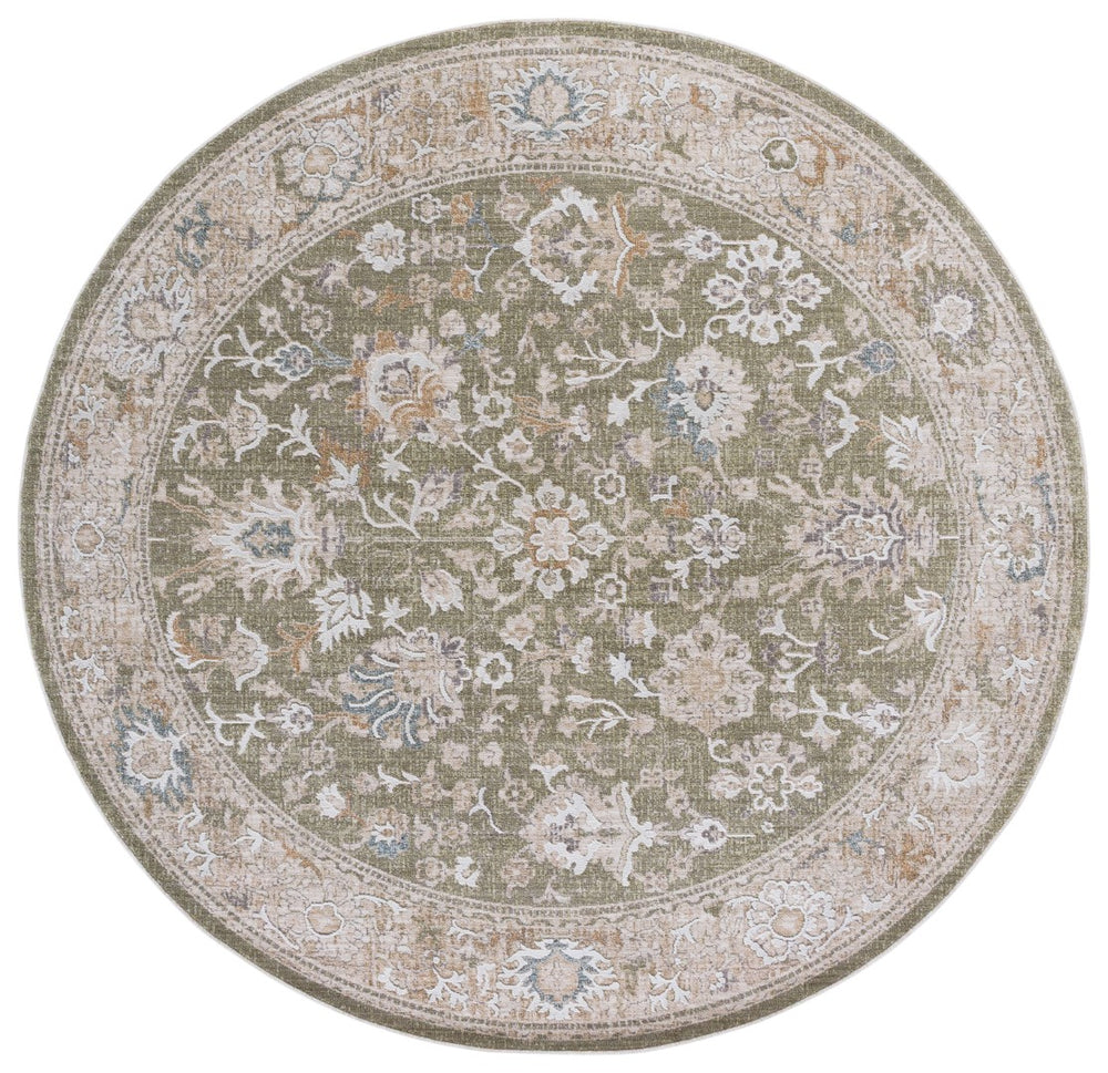 Safavieh Finley Elegant Power Loomed Area Rug - Soft Polyester Design For Stylish Hallways And Corridors Green ,Beige Polyester Fin326y-9