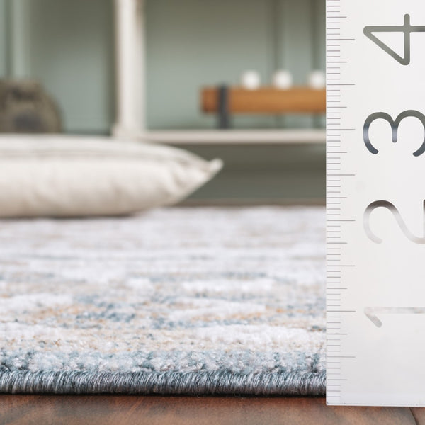 Safavieh Finley Stunning Power Loomed Rug In Elegant Traditional Style For Timeless Home Décor Appeal Blue ,Beige Polyester Fin328m-4