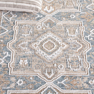 Safavieh Finley Traditional Runner Rug - Power Loomed Polyester, Elegant Design For Hallways And Bedrooms Blue ,Beige Polyester Fin328m-5