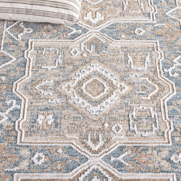 Safavieh Finley Traditional Runner Rug - Power Loomed Polyester, Elegant Design For Hallways And Bedrooms Blue ,Beige Polyester Fin328m-5