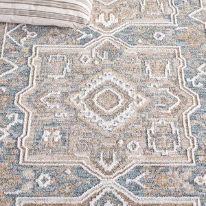 Safavieh Finley Stunning Power Loomed Rug In Elegant Traditional Style For Timeless Home Décor Appeal Blue ,Beige Polyester Fin328m-4