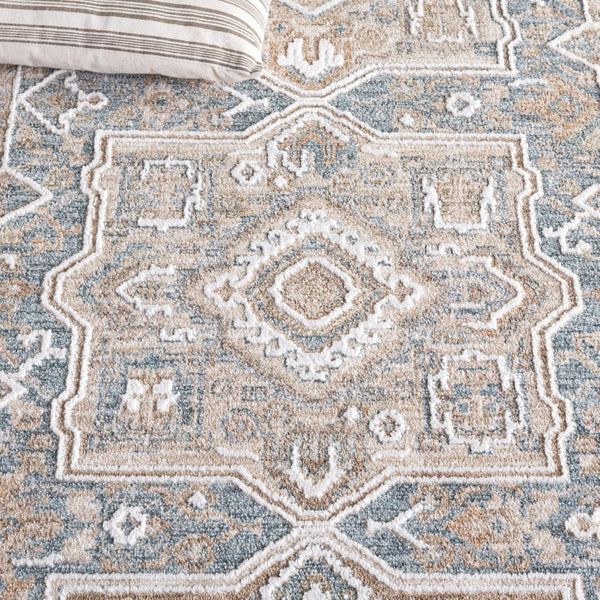 Safavieh Finley Stunning Power Loomed Rug In Elegant Traditional Style For Timeless Home Décor Appeal Blue ,Beige Polyester Fin328m-4