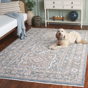 Safavieh Finley Traditional Runner Rug - Power Loomed Polyester, Elegant Design For Hallways And Bedrooms Blue ,Beige Polyester Fin328m-5