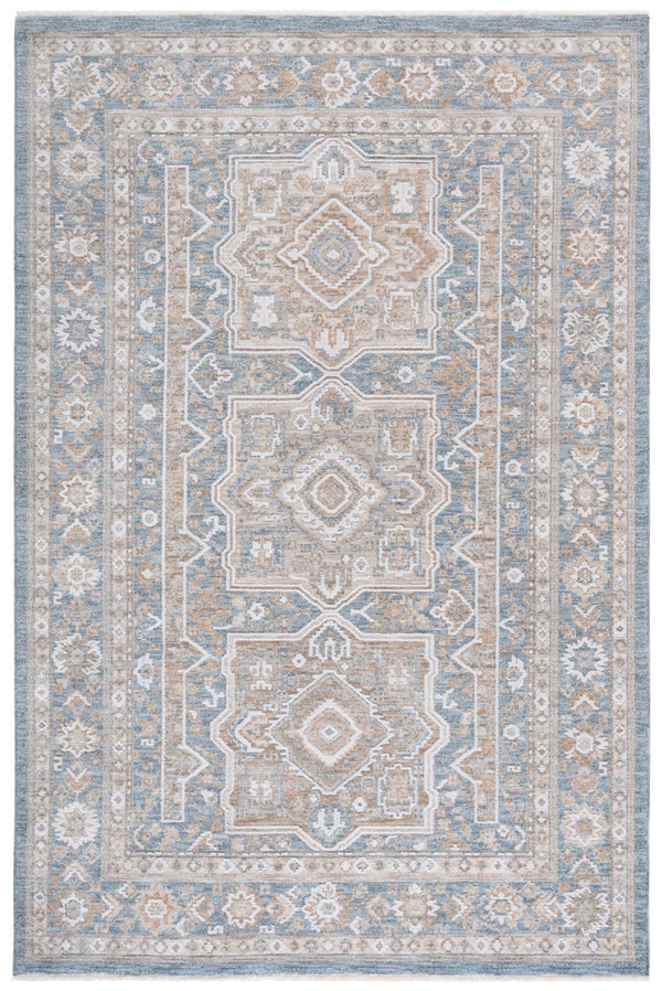 Safavieh Finley Stunning Power Loomed Rug In Elegant Traditional Style For Timeless Home Décor Appeal Blue ,Beige Polyester Fin328m-4
